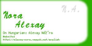 nora alexay business card
